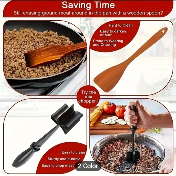 Black Meat Chopper for Home Kitchen - Picture 4 of 6